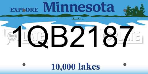 1QB2187 Minnesota License Plate
