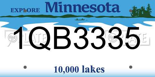 1QB3335 Minnesota License Plate