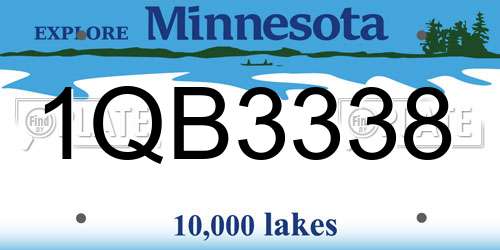 1QB3338 Minnesota License Plate