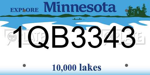 1QB3343 Minnesota License Plate