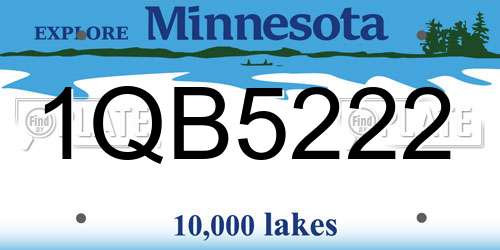 1QB5222 Minnesota License Plate
