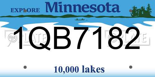 1QB7182 Minnesota License Plate