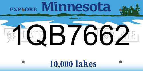 1QB7662 Minnesota License Plate