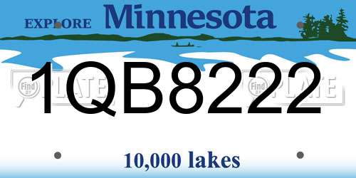 1QB8222 Minnesota License Plate