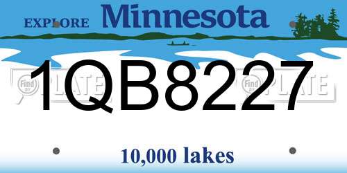 1QB8227 Minnesota License Plate