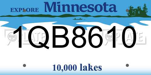 1QB8610 Minnesota License Plate