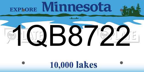 1QB8722 Minnesota License Plate