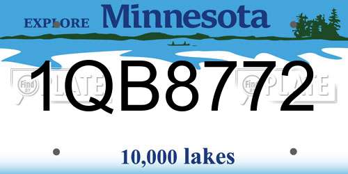 1QB8772 Minnesota License Plate
