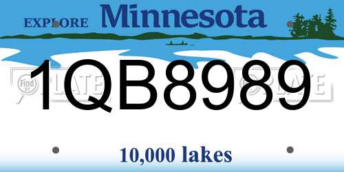 1QB8989 Minnesota License Plate