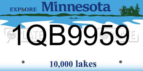 1QB9959 Minnesota License Plate