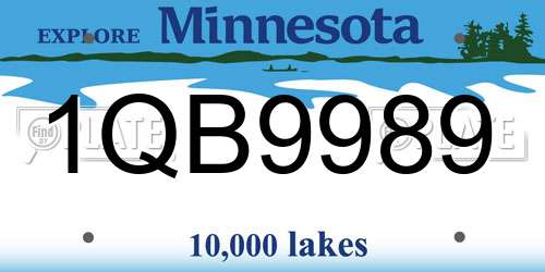 1QB9989 Minnesota License Plate