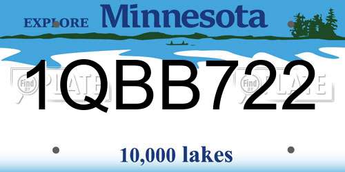 1QBB722 Minnesota License Plate