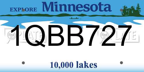 1QBB727 Minnesota License Plate