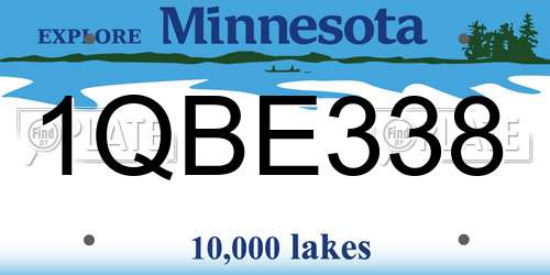 1QBE338 Minnesota License Plate