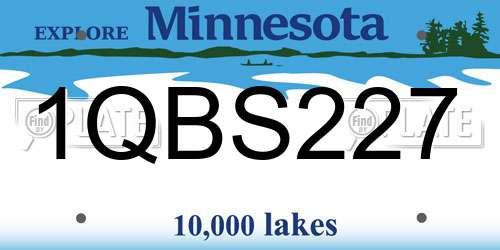 1QBS227 Minnesota License Plate