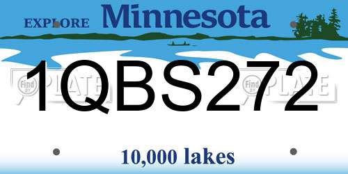 1QBS272 Minnesota License Plate