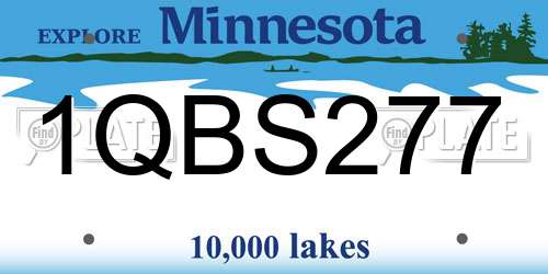 1QBS277 Minnesota License Plate