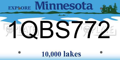 1QBS772 Minnesota License Plate