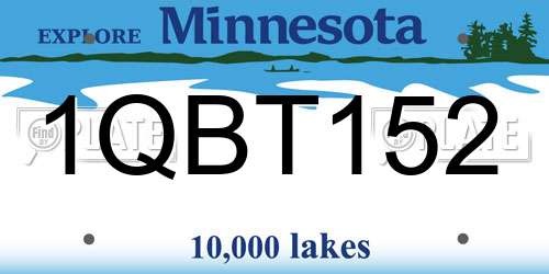 1QBT152 Minnesota License Plate