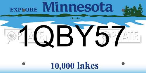 1QBY57 Minnesota License Plate