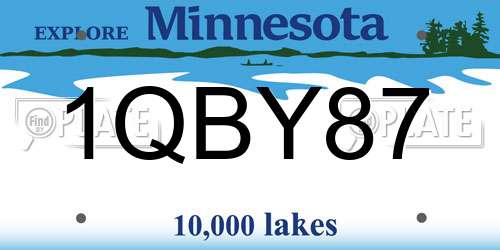 1QBY87 Minnesota License Plate