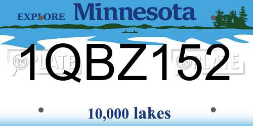 1QBZ152 Minnesota License Plate