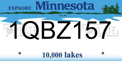 1QBZ157 Minnesota License Plate