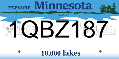 1QBZ187 Minnesota License Plate