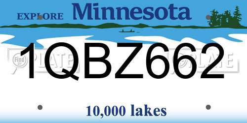 1QBZ662 Minnesota License Plate