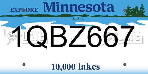 1QBZ667 Minnesota License Plate