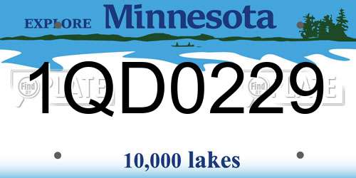 1QD0229 Minnesota License Plate