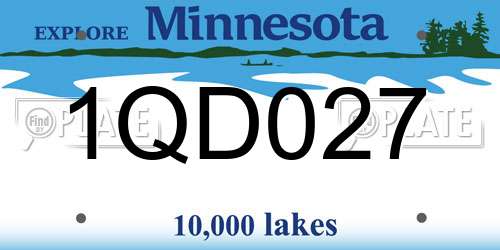 1QD027 Minnesota License Plate