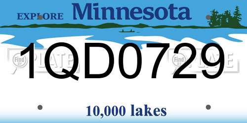 1QD0729 Minnesota License Plate