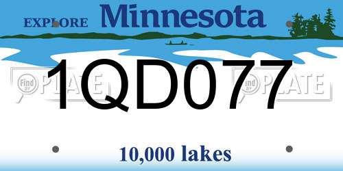 1QD077 Minnesota License Plate