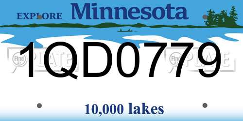 1QD0779 Minnesota License Plate