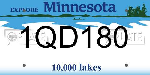 1QD180 Minnesota License Plate
