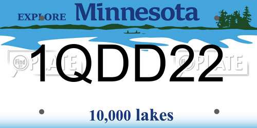 1QDD22 Minnesota License Plate