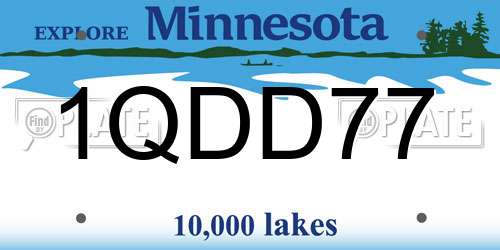1QDD77 Minnesota License Plate