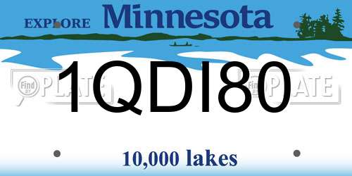 1QDI80 Minnesota License Plate