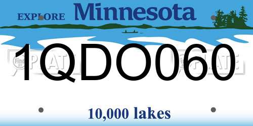 1QDO060 Minnesota License Plate
