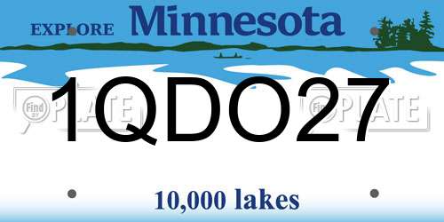 1QDO27 Minnesota License Plate