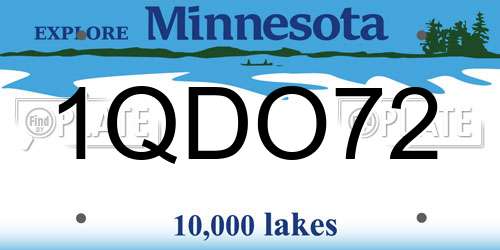 1QDO72 Minnesota License Plate