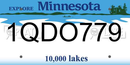 1QDO779 Minnesota License Plate