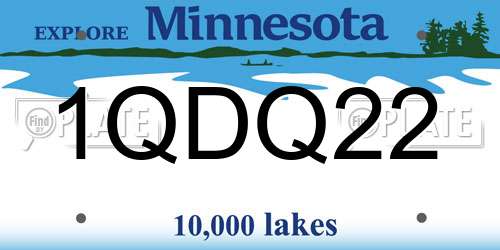1QDQ22 Minnesota License Plate