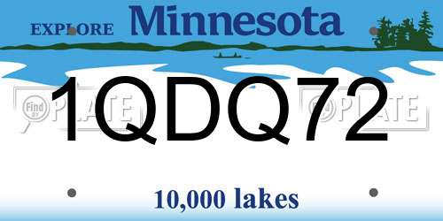 1QDQ72 Minnesota License Plate