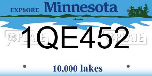 1QE452 Minnesota License Plate