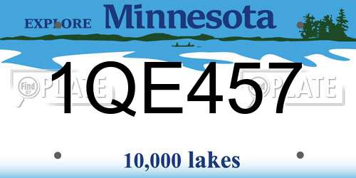 1QE457 Minnesota License Plate