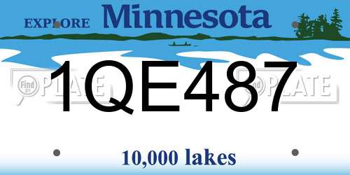 1QE487 Minnesota License Plate