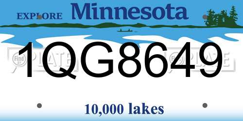 1QG8649 Minnesota License Plate