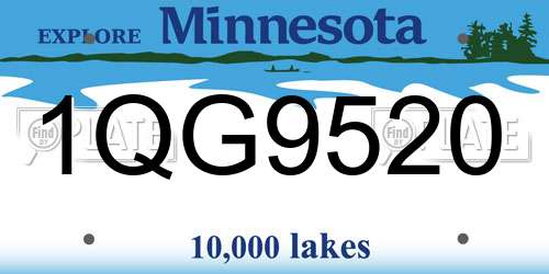 1QG9520 Minnesota License Plate
